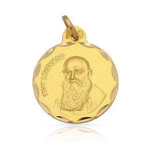 MEDALLA ORO 18KL FRAY LEOPOLDO DE 17MM - Peso: 2.10 gr 