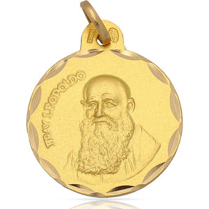 MEDALLA ORO 18KL FRAY LEOPOLDO DE 21MM - Peso: 2.80 gr 