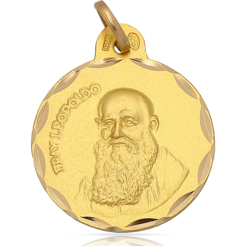 MEDALLA ORO 18KL FRAY LEOPOLDO DE 21MM - Peso: 3.10 gr 