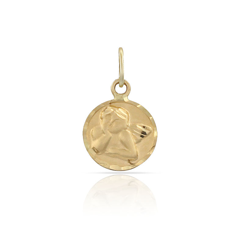 MEDALLA ORO 18KL LENTEJA ANGEL - 8MM