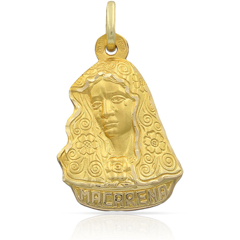 MEDALLA ORO 18KL MACARENA - 15X23MM - Peso: 2.20 gr 