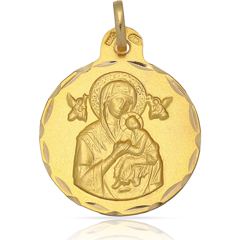 MEDALLA ORO 18KL PERPETUO SOCORRO - 21MM - Peso: 2.95 gr 