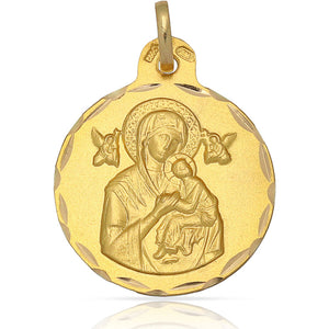 MEDALLA ORO 18KL PERPETUO SOCORRO - 21MM - Peso: 2.95 gr 
