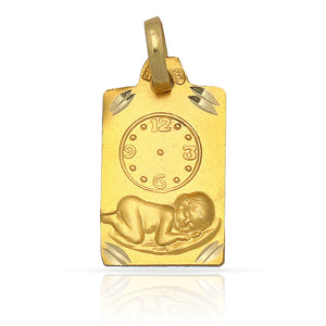 MEDALLA ORO 18KL RELOJ - 11x16MM - Peso: 1.55 gr 