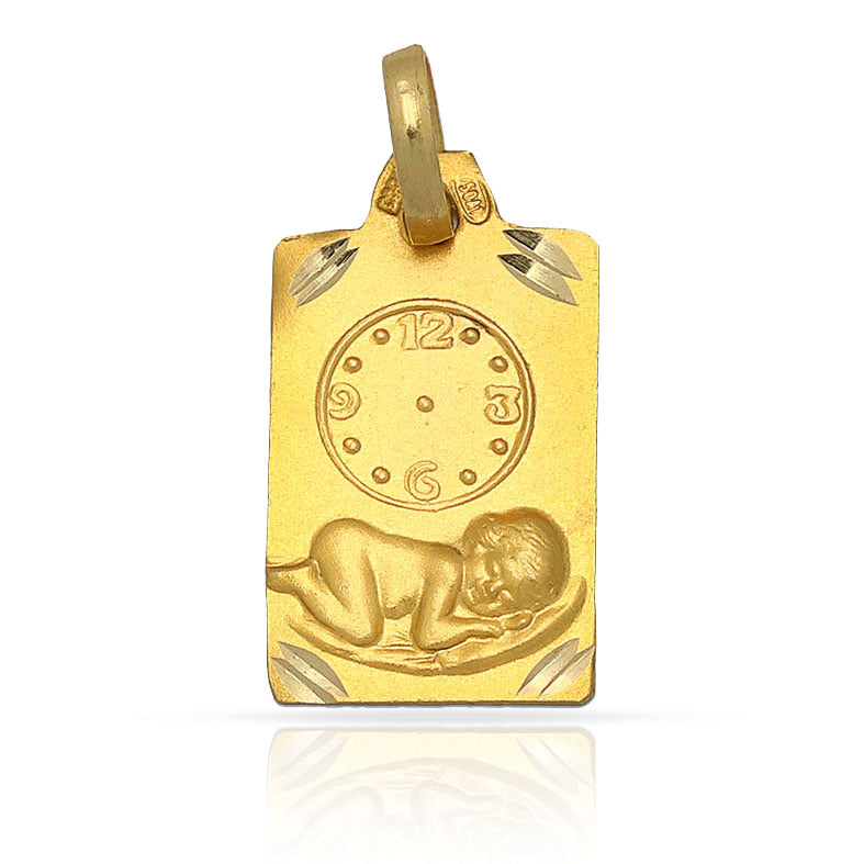MEDALLA ORO 18KL RELOJ - 11x16MM - Peso: 1.60 gr 