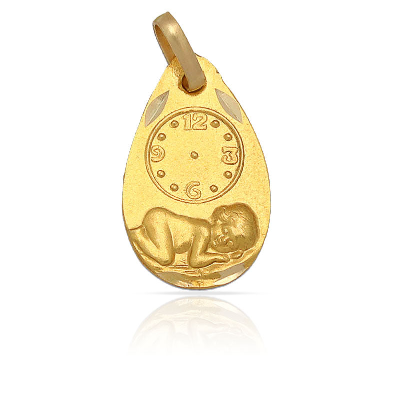 MEDALLA ORO 18KL RELOJ - 11x18MM - Peso: 1.25 gr 