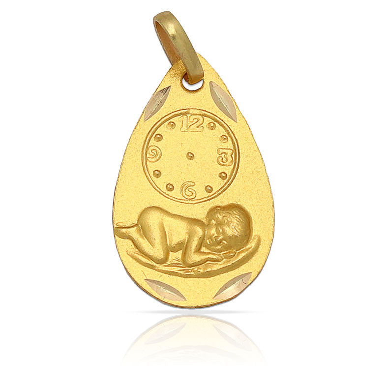 MEDALLA ORO 18KL RELOJ - 12X20 MM - Peso: 1.45 gr 