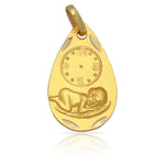 MEDALLA ORO 18KL RELOJ - 12X20 MM - Peso: 1.45 gr 