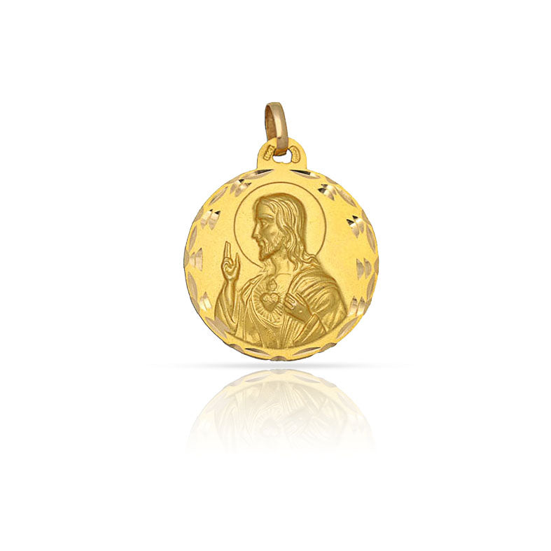 MEDALLA ORO 18KL SAGRADO CORAZON - 13MM - Peso: 1.15 gr 
