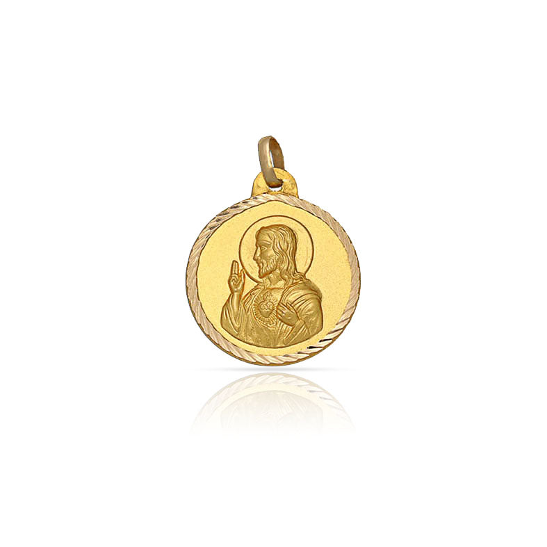 MEDALLA ORO 18KL SAGRADO CORAZON - 14MM - Peso: 1.35 gr 