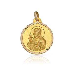 MEDALLA ORO 18KL SAGRADO CORAZON - 18MM - Peso: 2.25 gr 