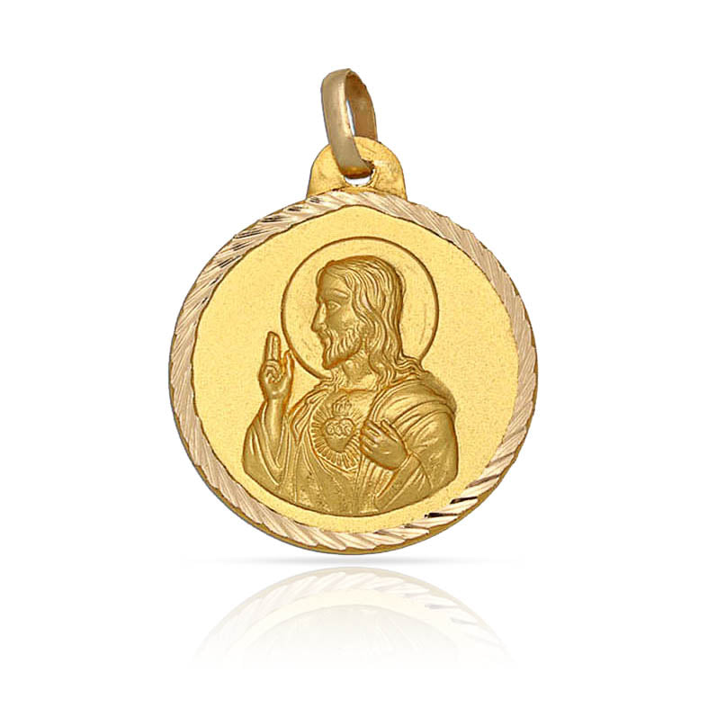 MEDALLA ORO 18KL SAGRADO CORAZON - 20MM - Peso: 2.65 gr 