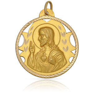 MEDALLA ORO 18KL SAGRADO CORAZON - 22MM - Peso: 3.05 gr 