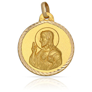 MEDALLA ORO 18KL SAGRADO CORAZON - 22MM - Peso: 3.10 gr 