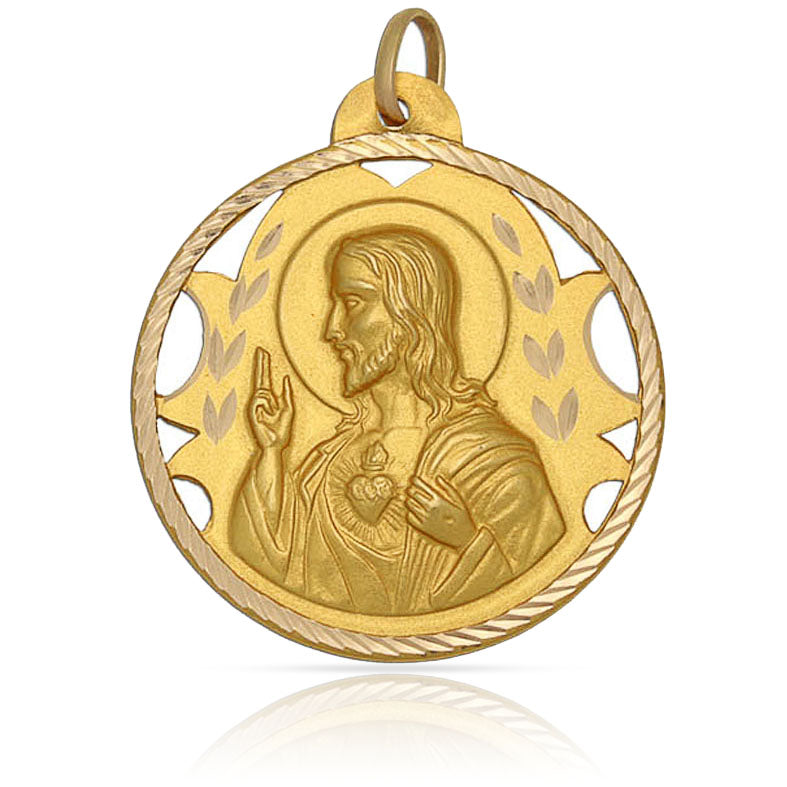 MEDALLA ORO 18KL SAGRADO CORAZON - 22MM - Peso: 3.30 gr 