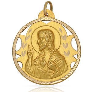 MEDALLA ORO 18KL SAGRADO CORAZON - 24MM - Peso: 3.60 gr 