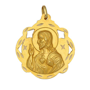 MEDALLA ORO 18KL SAGRADO CORAZON - 25x28MM - Peso: 3.55 gr 