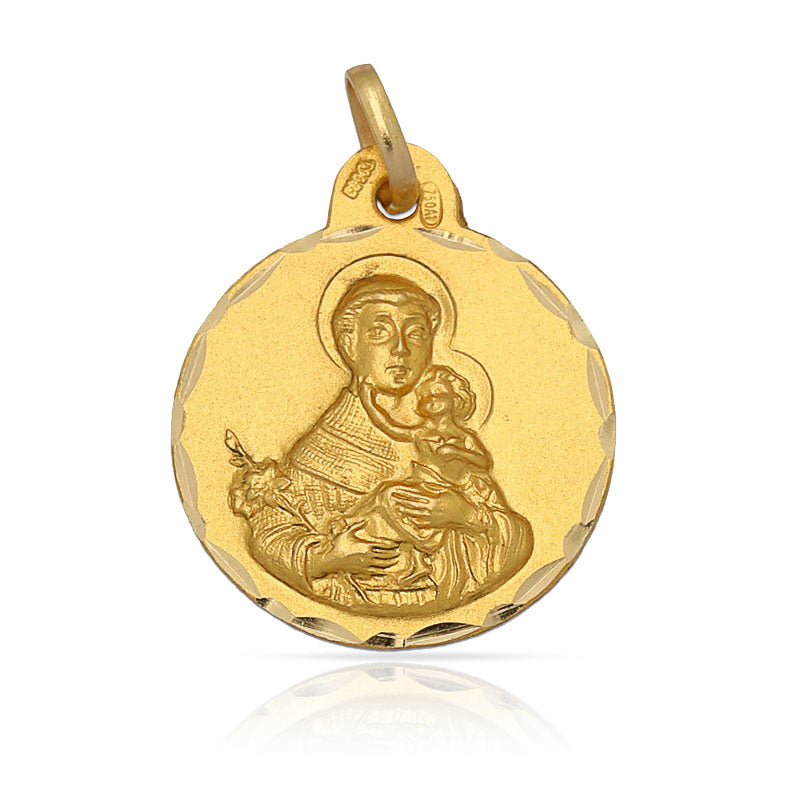 MEDALLA ORO 18KL SAN ANTONIO - 17MM - Peso: 2.05 gr 