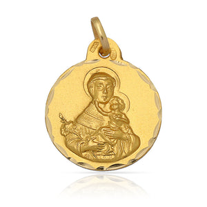 MEDALLA ORO 18KL SAN ANTONIO - 17MM - Peso: 2.05 gr 