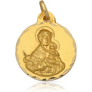 MEDALLA ORO 18KL SAN ANTONIO - 19MM - Peso: 2.55 gr 