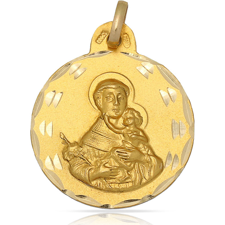 MEDALLA ORO 18KL SAN ANTONIO - 22MM - Peso: 2.95 gr 