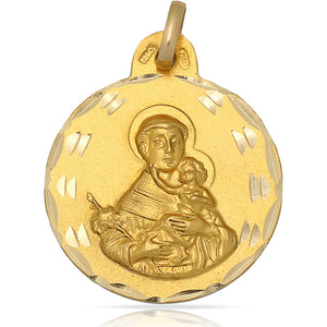 MEDALLA ORO 18KL SAN ANTONIO - 22MM - Peso: 3.00 gr 