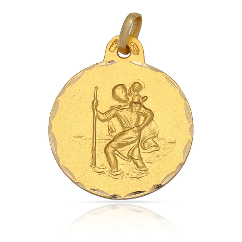 MEDALLA ORO 18KL SAN CRISTOBAL - 19MM - Peso: 2.45 gr 