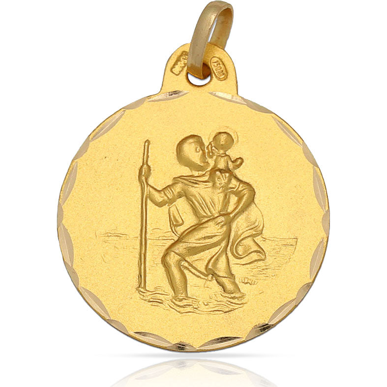MEDALLA ORO 18KL SAN CRISTOBAL DE 21MM - Peso: 3.05 gr 