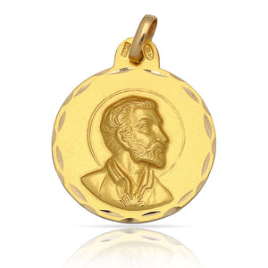 MEDALLA ORO 18KL SAN FRANCISCO - 15MM - Peso: 1.65 gr 
