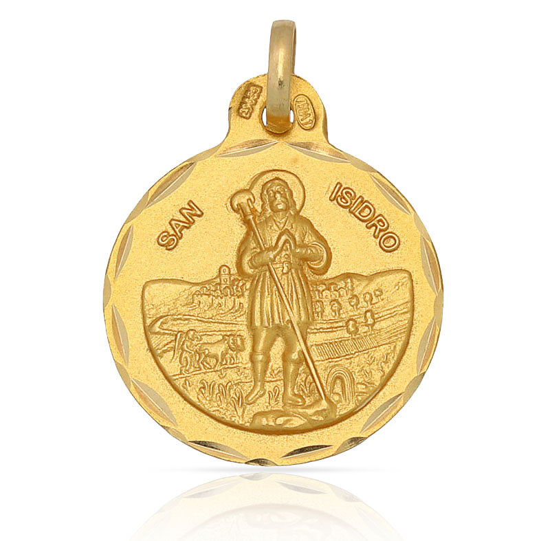 MEDALLA ORO 18KL SAN ISIDRO - 19MM - Peso: 2.85 gr 