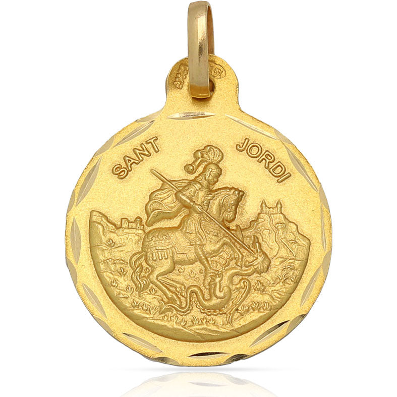 MEDALLA ORO 18KL SAN JORDI- 21MM - Peso: 2.95 gr 