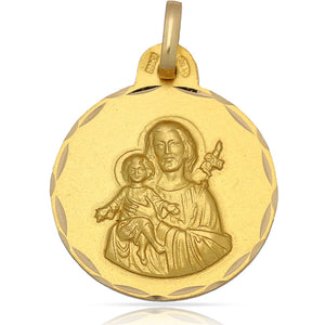 MEDALLA ORO 18KL SAN JOSE - 21MM - Peso: 2.90 gr 
