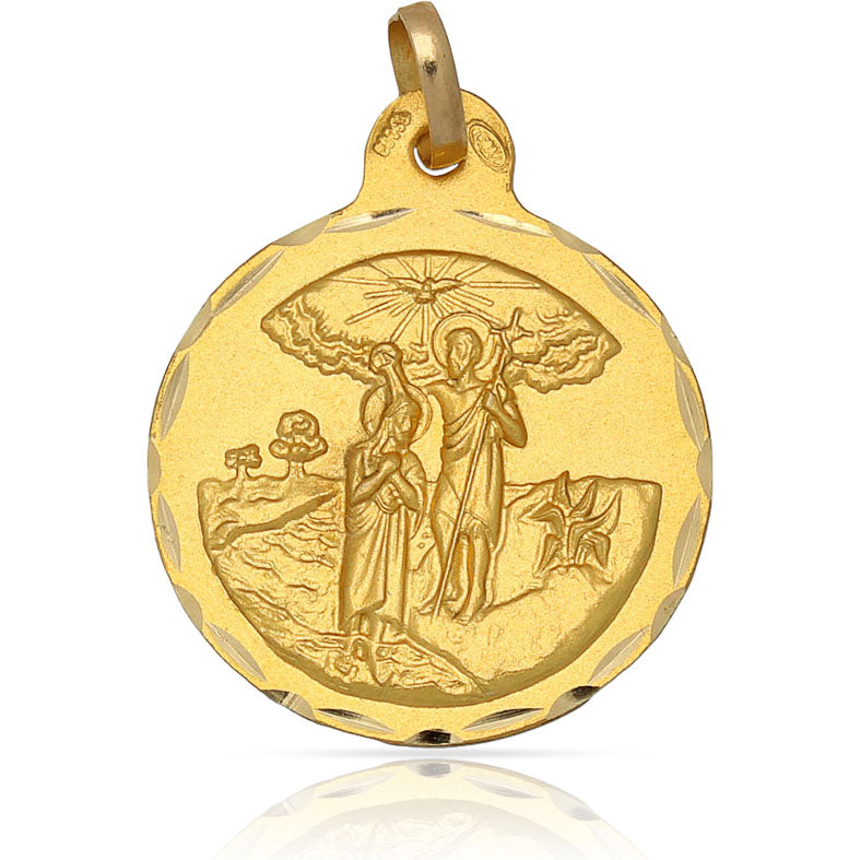 MEDALLA ORO 18KL SAN JUAN BAUTISTA - 21MM - Peso: 2.85 gr 