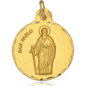 MEDALLA ORO 18KL SAN PABLO - 21MM - Peso: 2.90 gr 