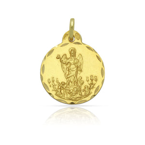 MEDALLA ORO 18KL SAN RAFAEL - 15MM - Peso: 1.70 gr 