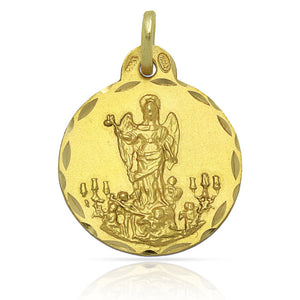 MEDALLA ORO 18KL SAN RAFAEL - 19MM - Peso: 2.55 gr 