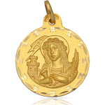 MEDALLA ORO 18KL SANTA BARBARA - 23MM - Peso: 3.40 gr 