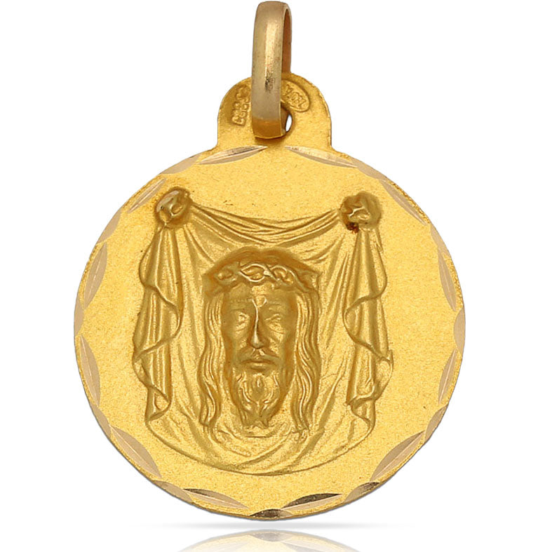 MEDALLA ORO 18KL SANTA FAZ - 19MM - Peso: 2.45 gr 
