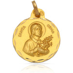 MEDALLA ORO 18KL SANTA GEMA - 19MM - Peso: 2.55 gr 