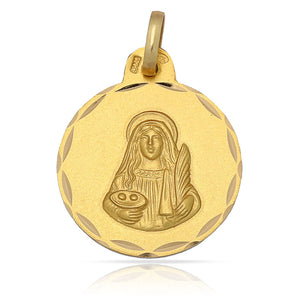 MEDALLA ORO 18KL SANTA LUCIA - 19MM - Peso: 2.55 gr 