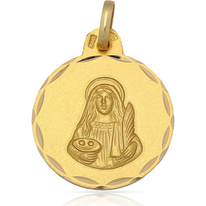MEDALLA ORO 18KL SANTA LUCIA - 21MM - Peso: 3.00 gr 