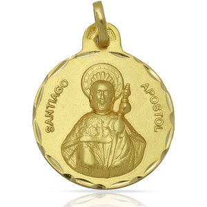 MEDALLA ORO 18KL SANTIAGO APOSTOL - 21MM - Peso: 2.85 gr 
