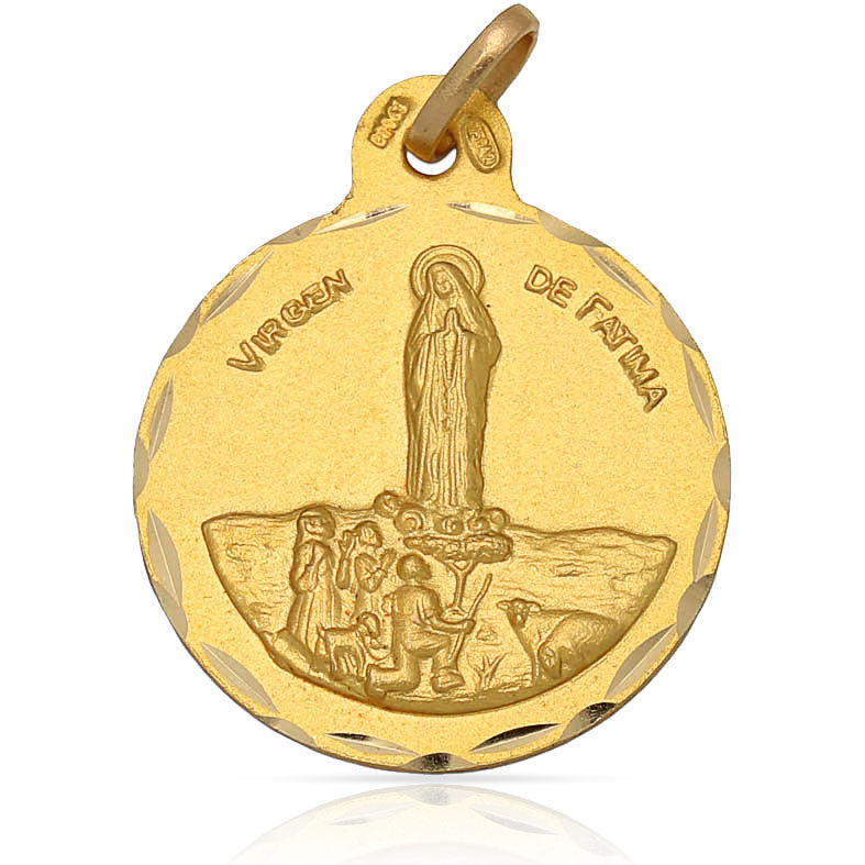 MEDALLA ORO 18KL V. DE FATIMA - 21MM - Peso: 2.90 gr 