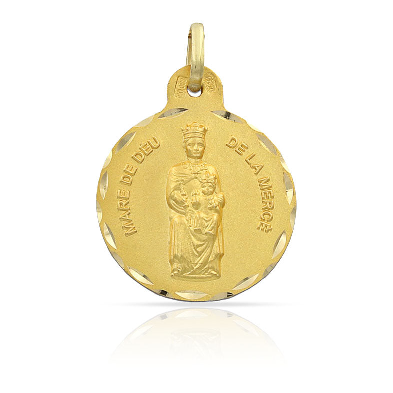 MEDALLA ORO 18KL V. DE LA MERCE - 17MM - Peso: 2.15 gr 