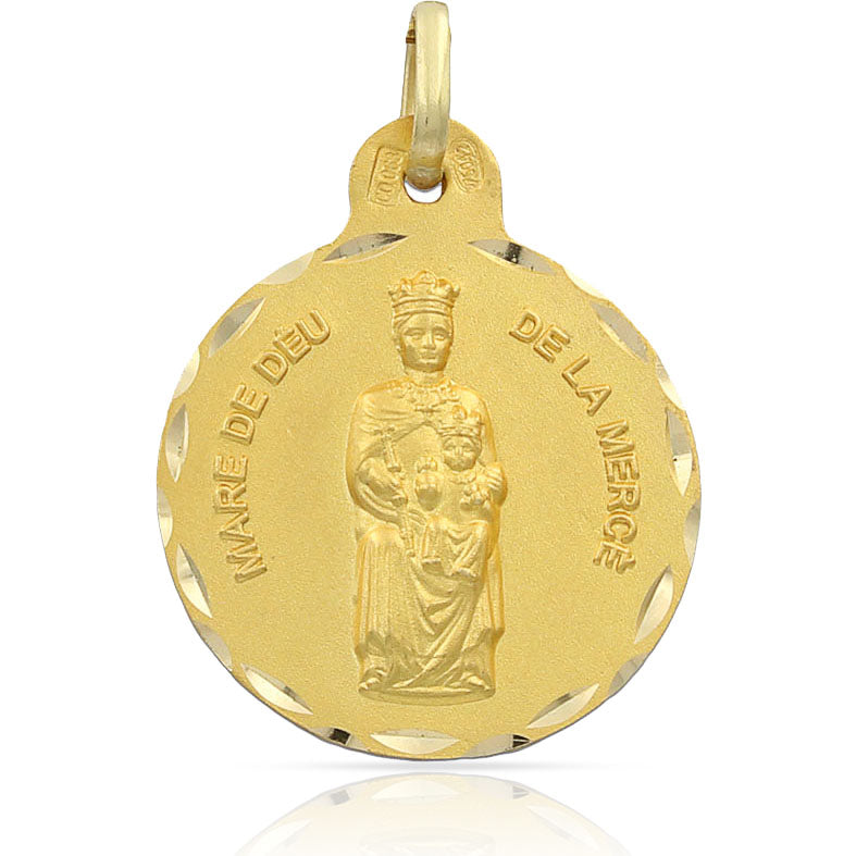 MEDALLA ORO 18KL V. DE LA MERCE - 19MM - Peso: 2.35 gr 