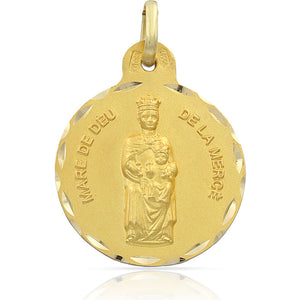 MEDALLA ORO 18KL V. DE LA MERCE - 19MM - Peso: 2.40 gr 