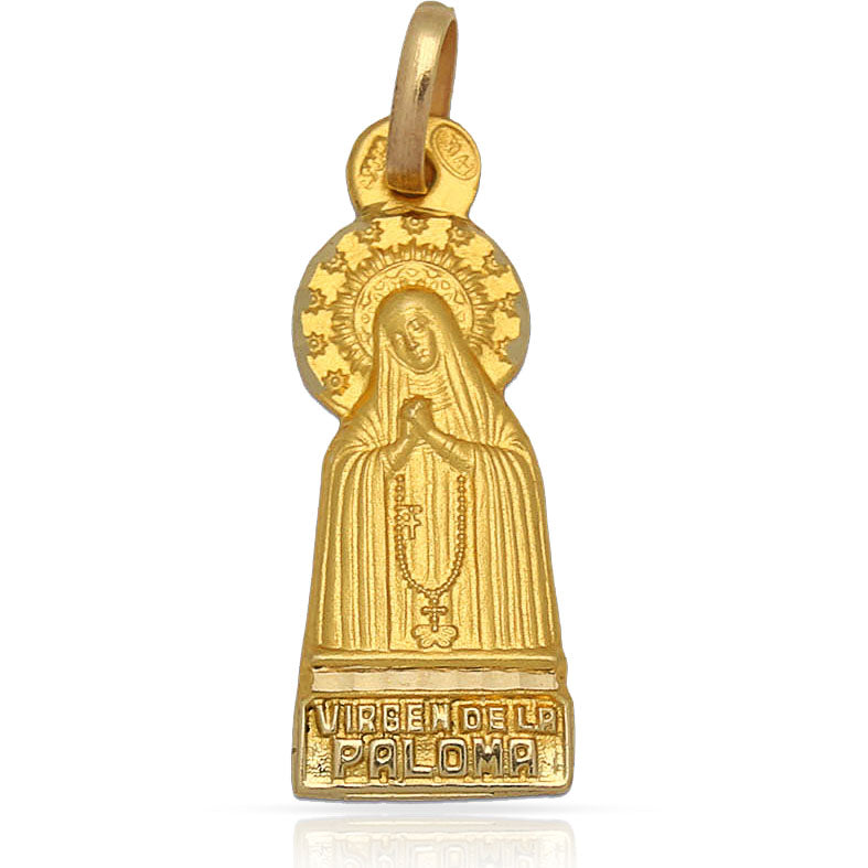 MEDALLA ORO 18KL V. DE LA PALOMA -12X29MM - Peso: 2.40 gr 