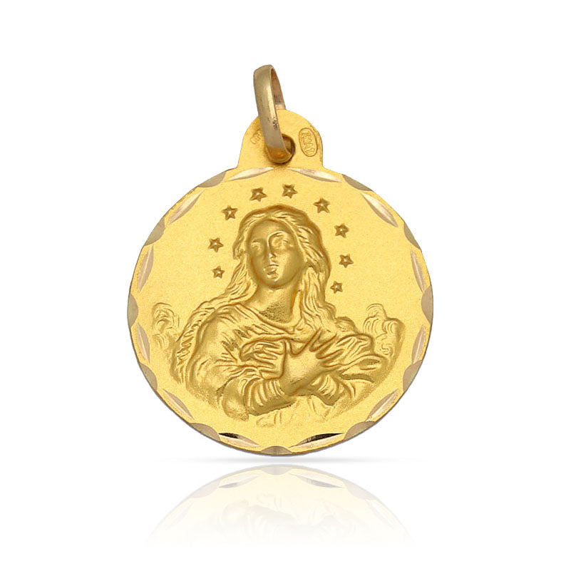 MEDALLA ORO 18KL V.DE LA PURISIMA - 17MM - Peso: 2.10 gr 