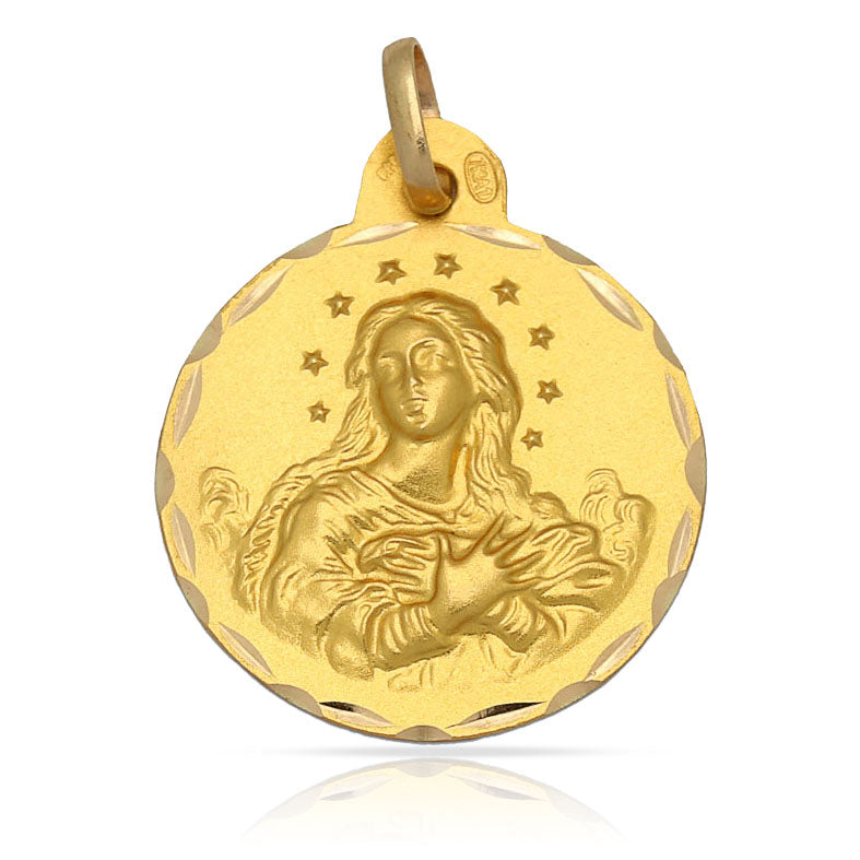 MEDALLA ORO 18KL V. DE LA PURISIMA - 21MM - Peso: 3.15 gr 