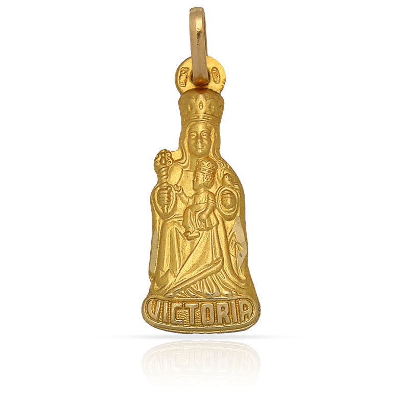 MEDALLA ORO 18KL V.DE LA VICTORIA - 9X23MM  - Peso: 1.35 gr 
